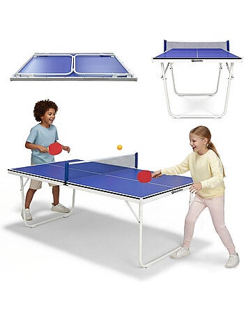 Table de ping-pong HyperMotion pliable et portable – kit complet intérieur enfants et adultes