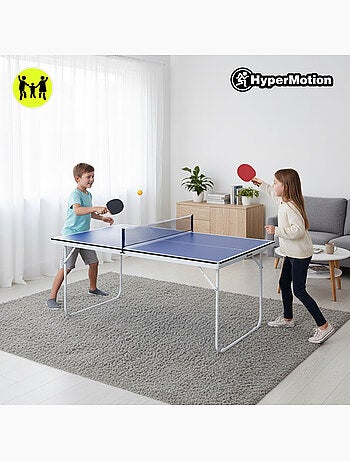 Table de ping-pong HyperMotion pliable et portable – kit complet intérieur enfants et adultes
