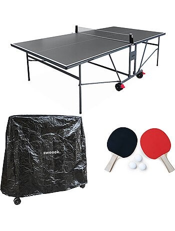 Table de ping pong intérieure avec 2 raquettes 3 balles et housse de protection