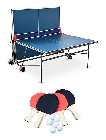 Table de ping pong intérieure pliante avec 4 raquettes et 6 balles