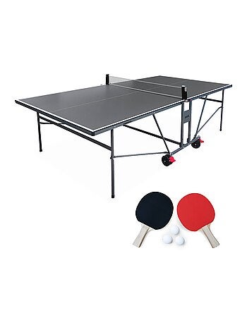 Table de ping pong intérieure pliante avec 4 raquettes et 6 balles