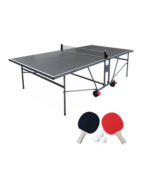 Table de ping pong intérieure pliante avec 4 raquettes et 6 balles - Kiabi