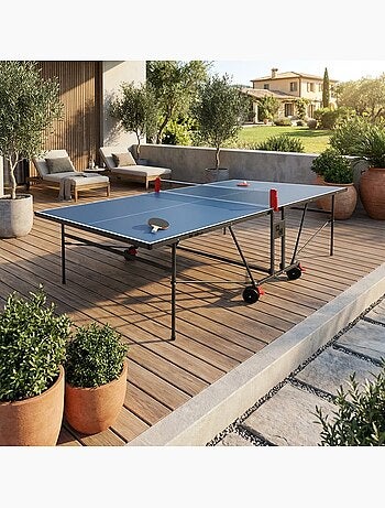 Table de ping pong intérieure premium avec 2 raquettes et 3 balles