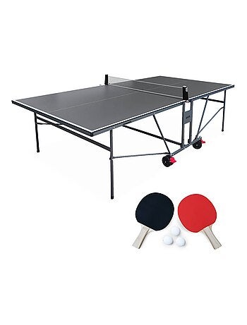 Table de ping pong intérieure premium avec 2 raquettes et 3 balles