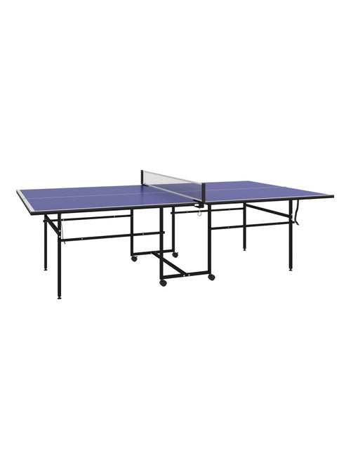 Table de ping-pong pliable compacte avec 4 roulettes bleu - Kiabi