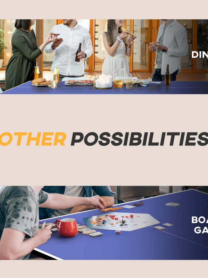 Table de ping-pong pliable compacte avec 4 roulettes bleu Bleu Bleu - Kiabi