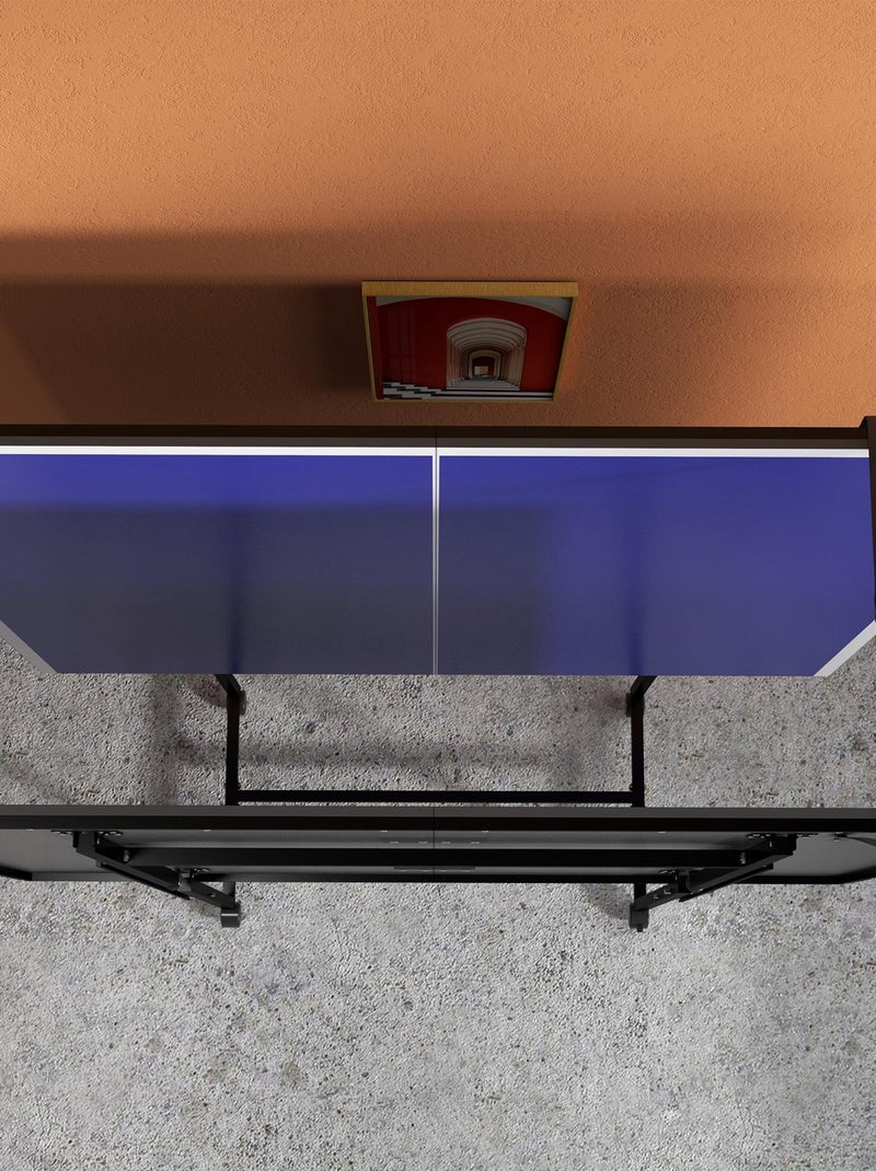 Table de ping-pong pliable compacte avec 4 roulettes bleu Bleu Bleu - Kiabi