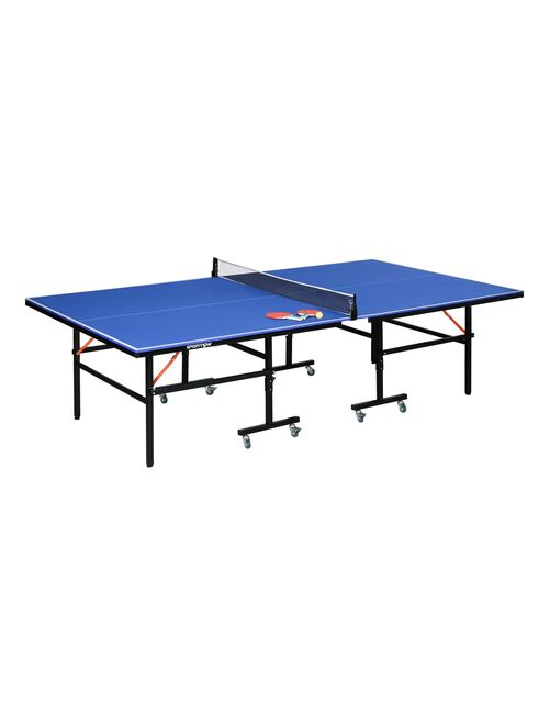 Table de ping pong tennis de table pliable 8 roues avec accessoires noir bleu - Kiabi