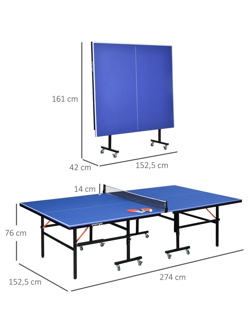 Table de ping pong tennis de table pliable 8 roues avec accessoires noir bleu Bleu Bleu - Kiabi