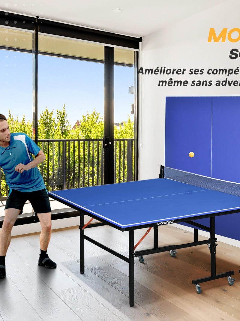 Table de ping pong tennis de table pliable 8 roues avec accessoires noir bleu Bleu Bleu - Kiabi
