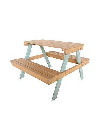 Table de pique-nique, salon de jardin enfant bois d'acacia 2 places Caroline