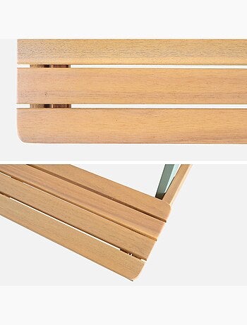 Table de pique-nique, salon de jardin enfant bois d'acacia 2 places Caroline