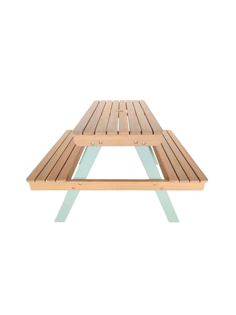 Table de pique-nique, salon de jardin enfant bois d'acacia 2 places Caroline Vert - Kiabi