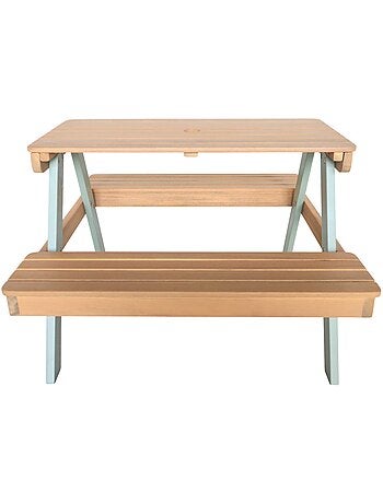 Table de pique-nique, salon de jardin enfant bois d'acacia 2 places caroline
