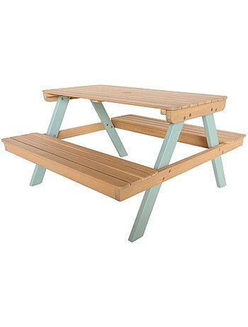 Table de pique-nique, salon de jardin enfant bois d'acacia 4 places Caroline