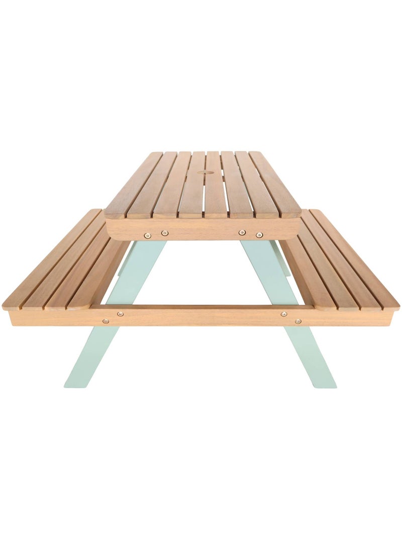 Table de pique-nique, salon de jardin enfant bois d'acacia 4 places Caroline Vert - Kiabi