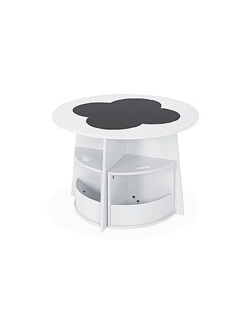 Table effet ardoise pour enfant 4 chaises avec rangement Nephos