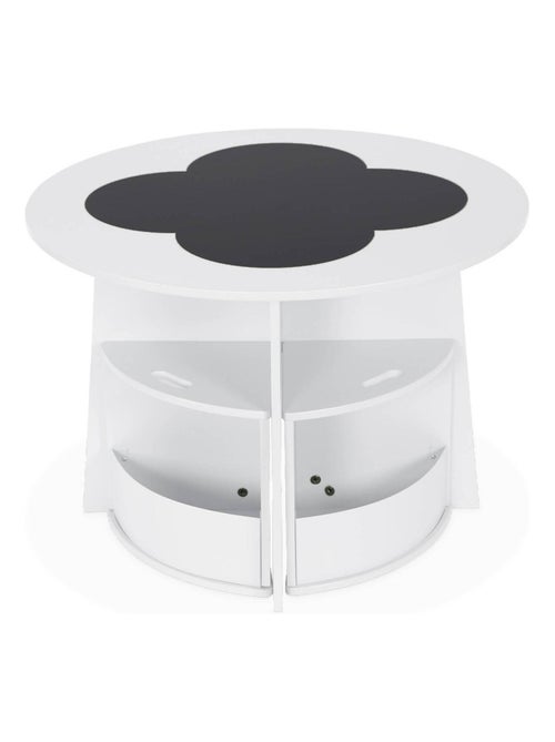 Table effet ardoise pour enfant 4 chaises avec rangement Nephos - Kiabi