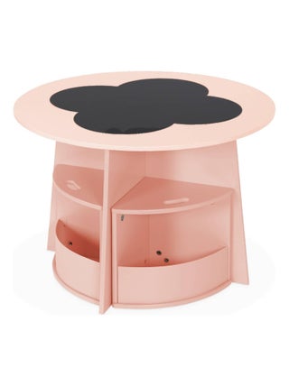 Table effet ardoise pour enfant 4 chaises avec rangement Nephos