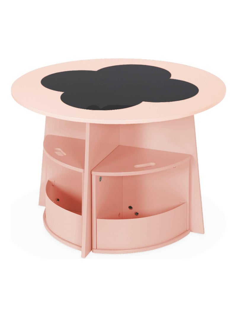 Table effet ardoise pour enfant 4 chaises avec rangement Nephos Rose - Kiabi