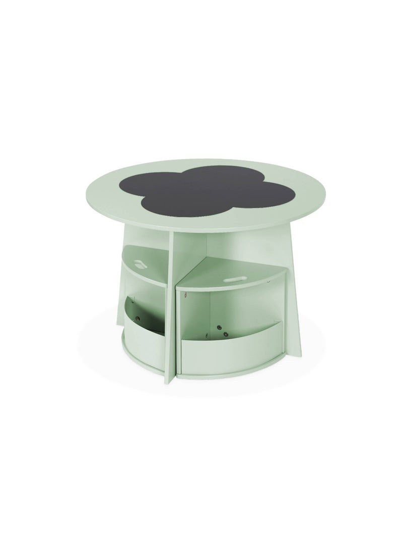 Table effet ardoise pour enfant 4 chaises avec rangement Nephos Vert - Kiabi