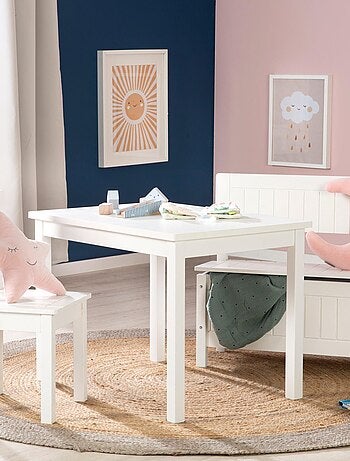 Table en bois massif laqué blanc pour enfant de 2 à 10 ans 'Roba'