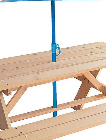 Table en Bois pour Pique-Nique avec Parasol - Ma Petite Carapace