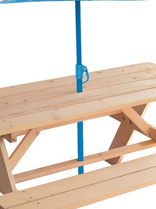 Table en Bois pour Pique-Nique avec Parasol - Ma Petite Carapace - Kiabi