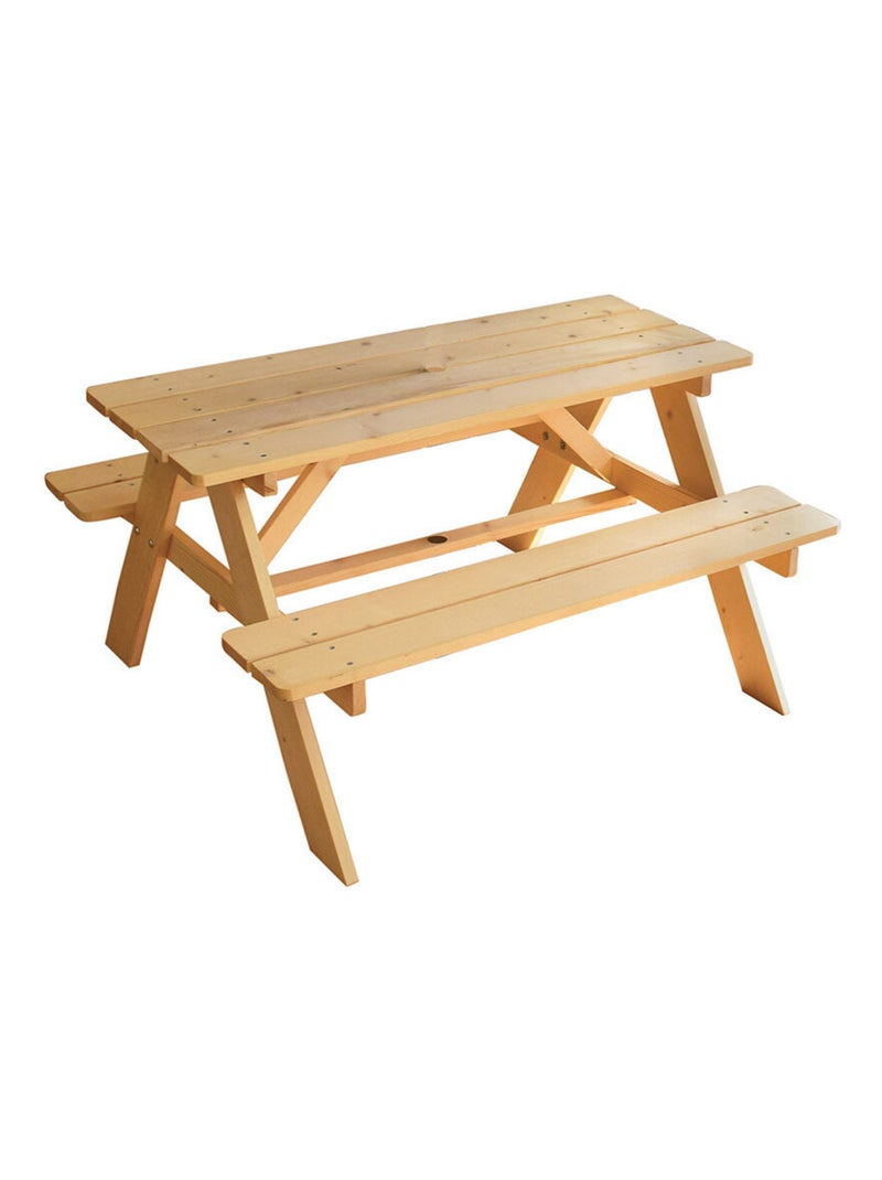Table en Bois pour Pique-Nique avec Parasol fruity's Jaune - Kiabi