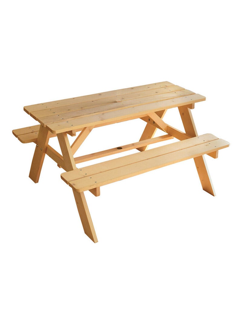 Table en Bois pour Pique-Nique avec Parasol Licorne Rose - Kiabi