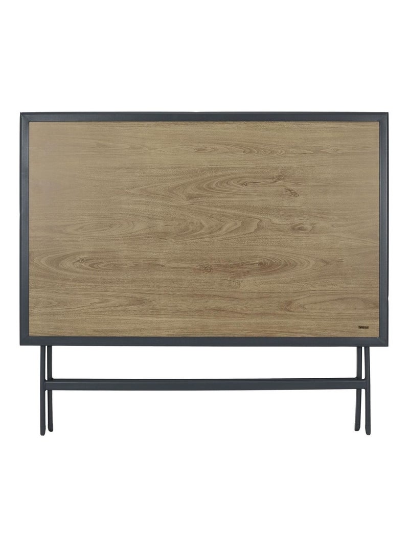 Table en métal effet bois BARCELONE Noir - Kiabi