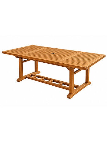 Table en teck rectangulaire extensible 170 cm