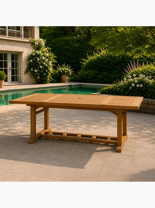 Table en teck rectangulaire extensible 170 cm - Kiabi