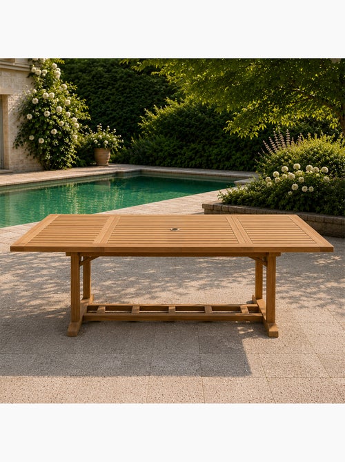 Table en teck rectangulaire extensible 170 cm - Kiabi