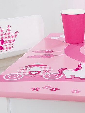 Table enfant + 2 chaises en bois motif contes de fées 'Krone' ROBA