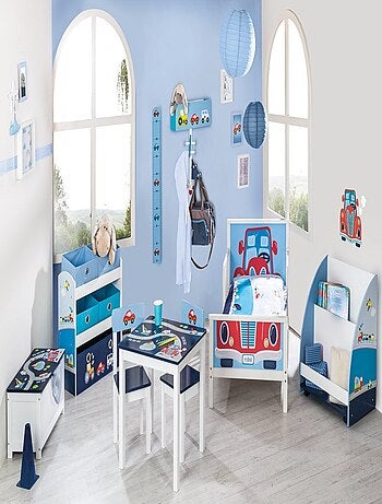 Table enfant + 2 chaises en bois motif voitures 'Rennfahrer' ROBA