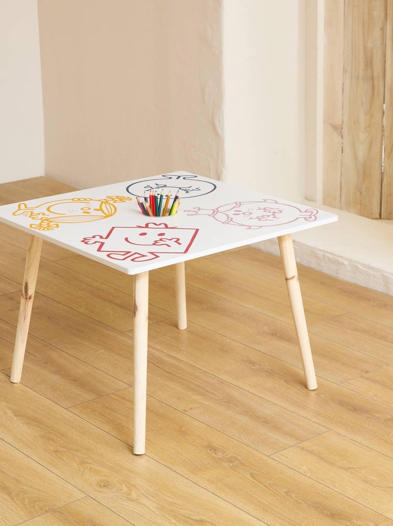 Table enfant + 4 chaises collection Monsieur/Madame Blanc - Kiabi