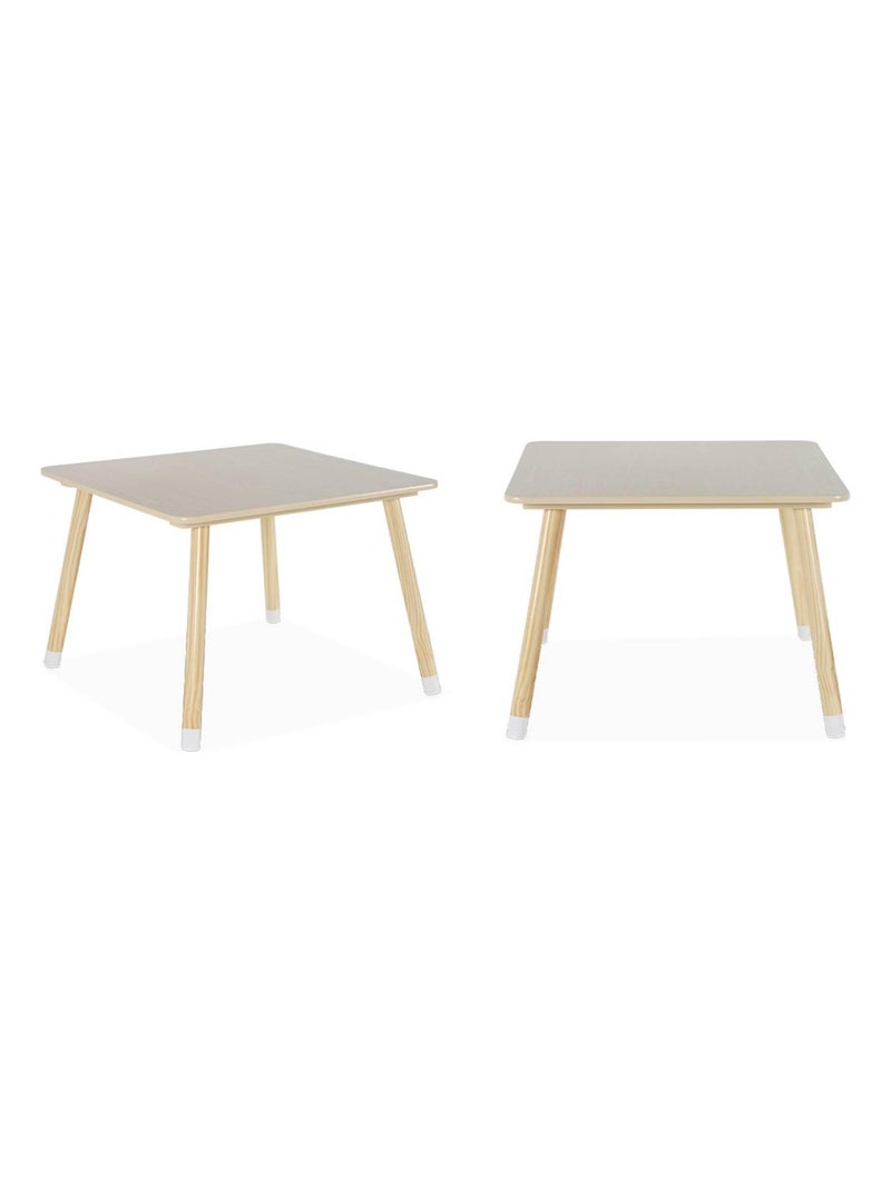 Table enfant décor bois 2 chaises forme lapin Ben Blanc - Kiabi