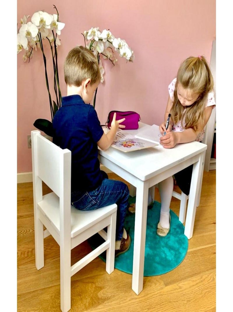 Table Enfant  en bois Blanc - Kiabi