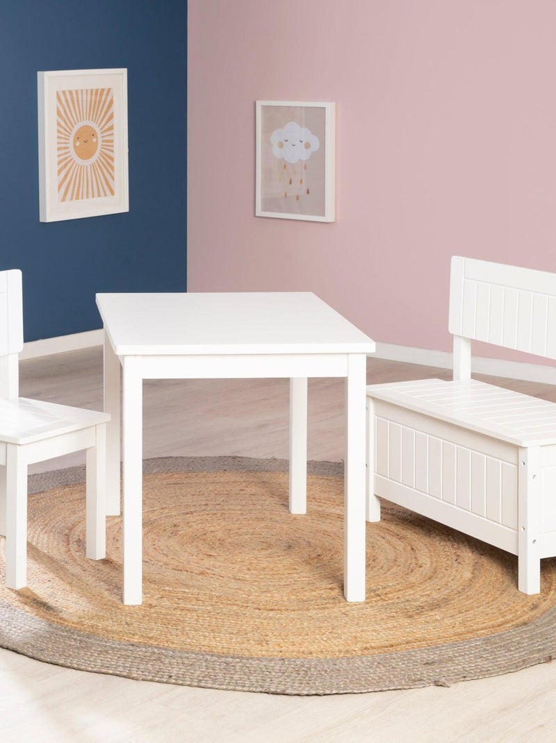 Table enfant en bois massif ROBA Blanc - Kiabi