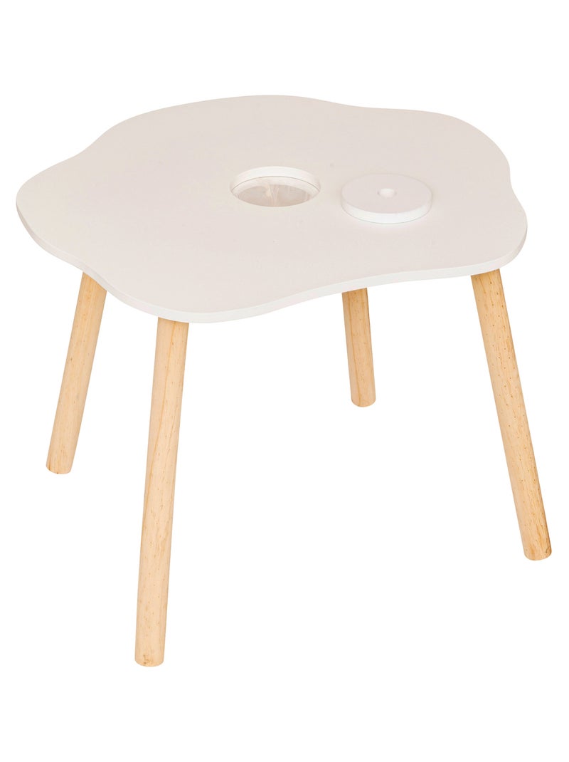 Table enfant forme organique avec pieds en bois Blanc - Kiabi