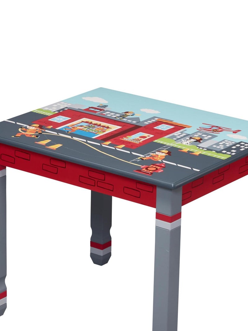 Table enfant sans chaise en bois chambre garçon pompiers Fantasy Fields TD-12514A1 Rouge - Kiabi