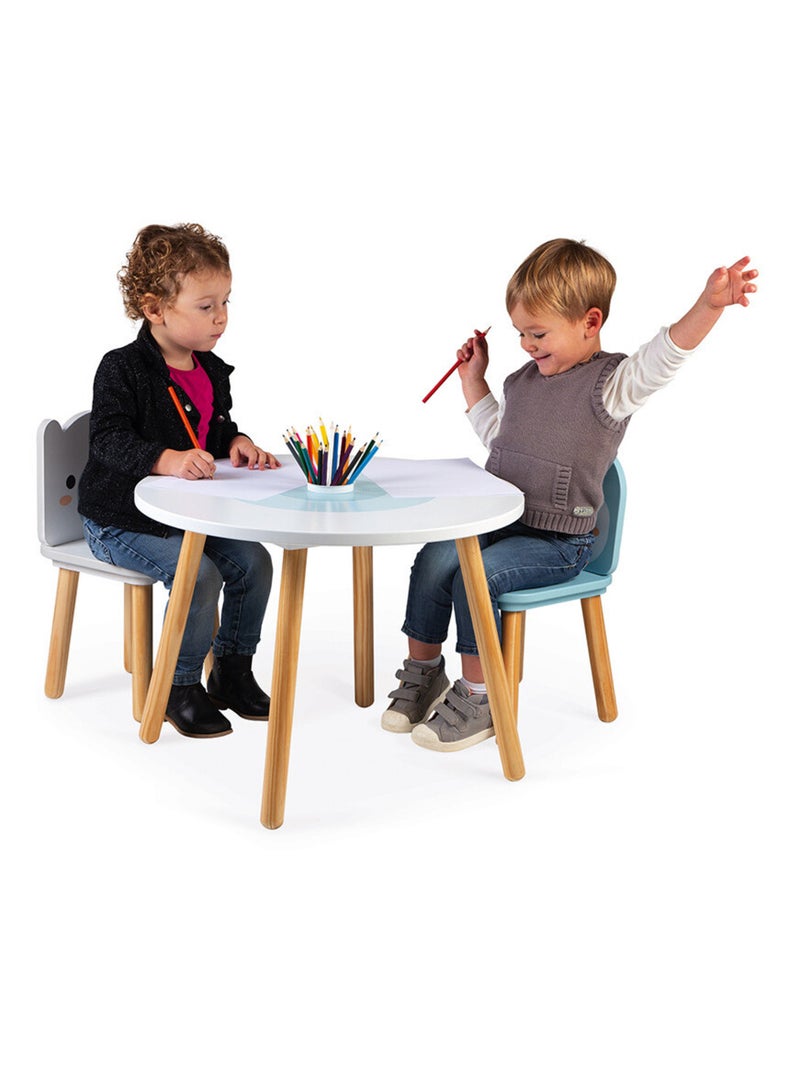 Table et 2 chaises Banquise Bleu - Kiabi