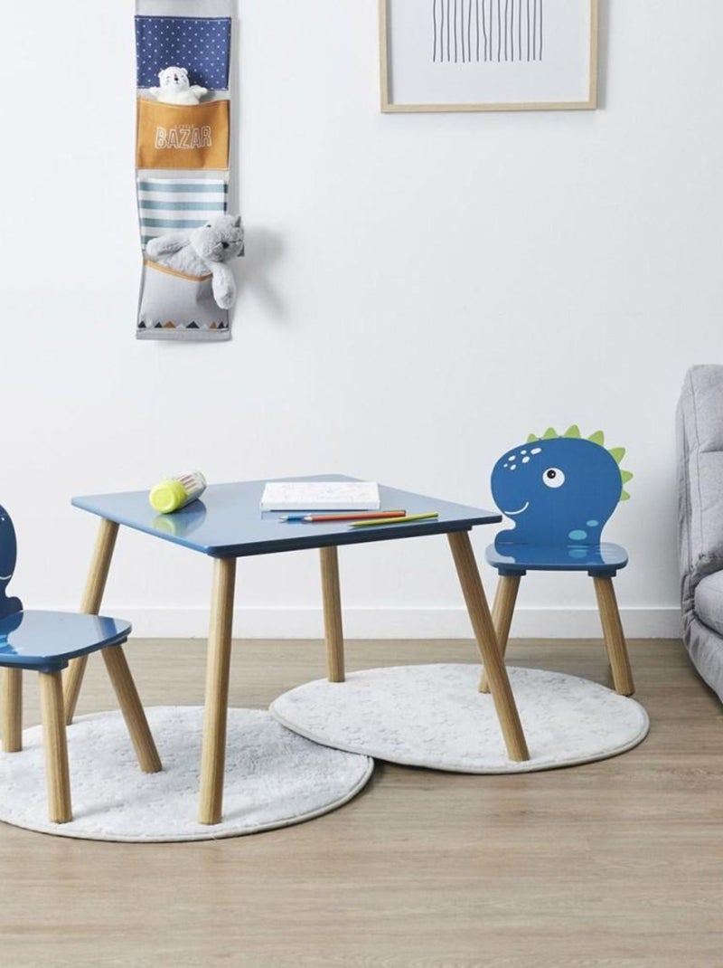 Table et 2 chaises Dino pour enfant Bleu - Kiabi