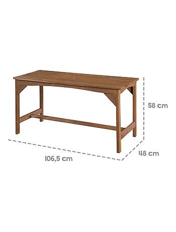 Table et bancs de jardin pour enfants avec parasol et 2 coussins 'Roba outdoor+'