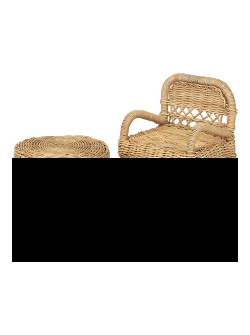 Table et chaise pour poupée en rotin N/A - Kiabi