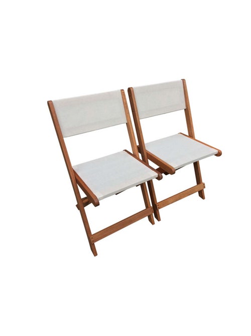 Table et chaises de jardin en bois exotique - Kiabi