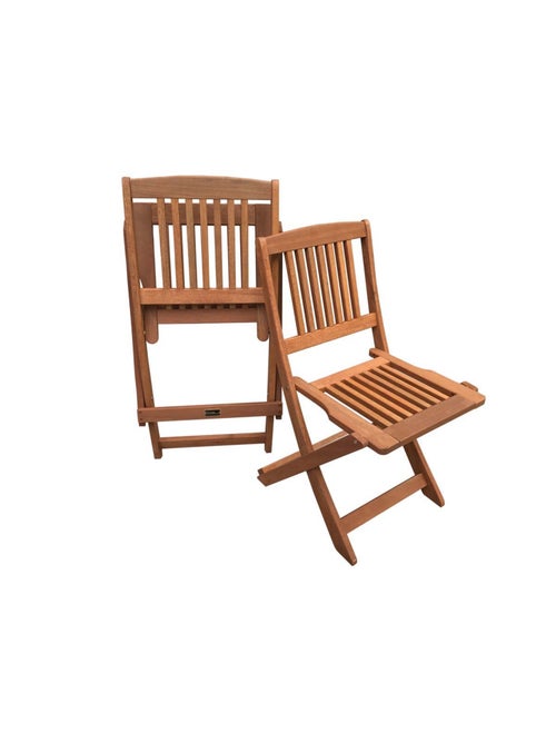 Table et chaises de jardin en bois exotique - Kiabi