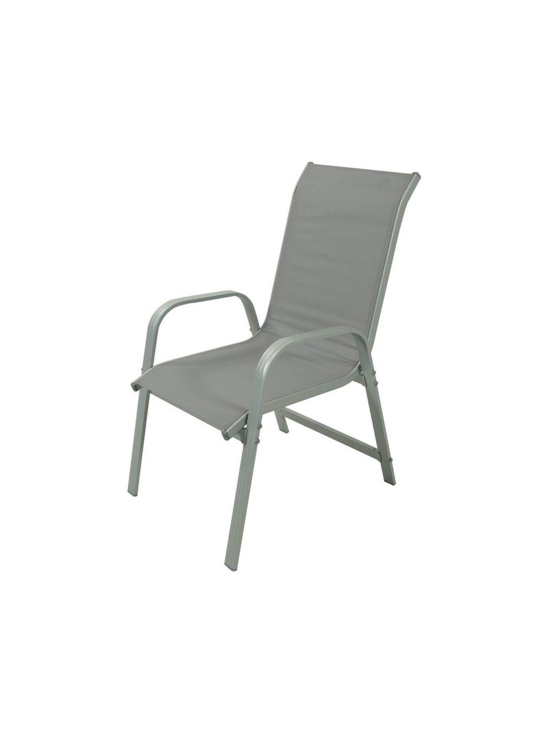 Table et chaises de jardin en textilène Gris clair - Kiabi