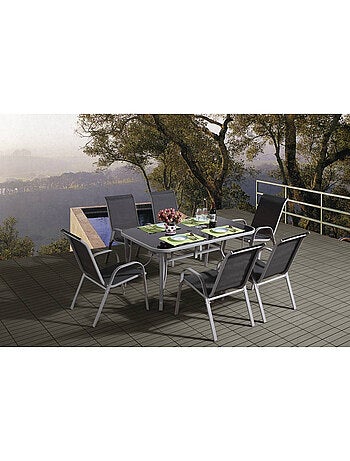 Table et chaises de jardin en textilène